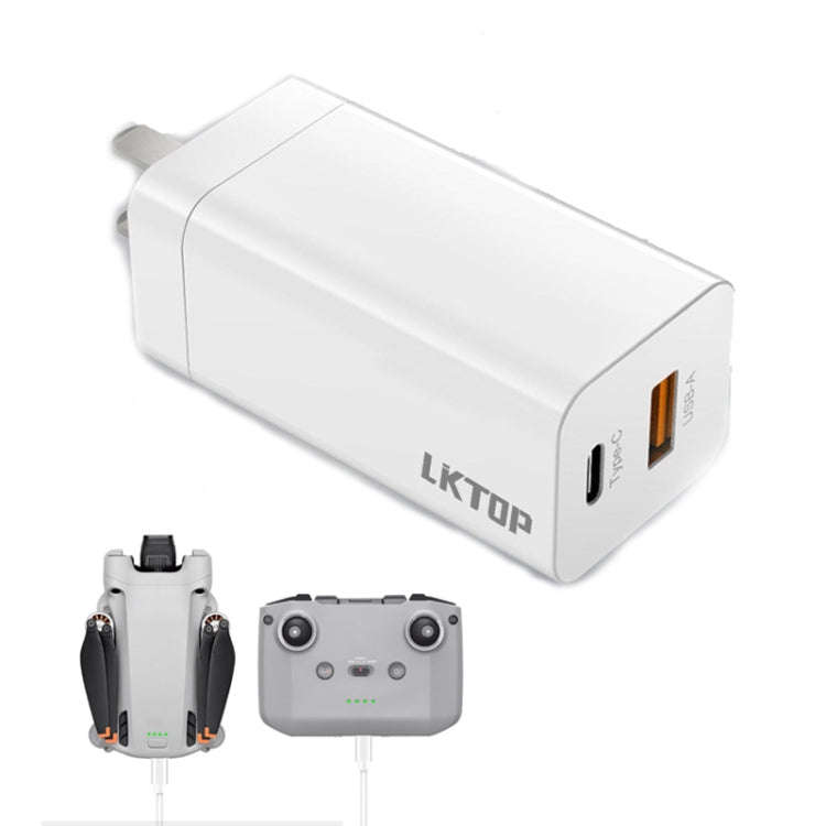 For DJI Mavic Series LKTOP 65W GaN Charger AC Adapter with USB-C and USB-A Port US Plug