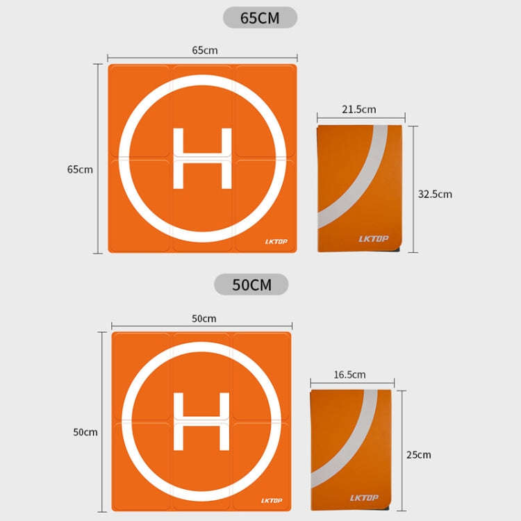 LKTOP 65cm Drone Universal Landing Pad Double-sided Waterproof Foldable RC Aircraft Launch Mat
