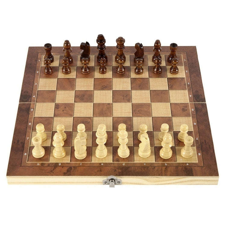 24 x 24cm 3 In 1 Wooden Chess Set Foldable Chess Board For Kids Adults