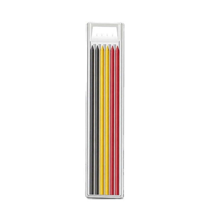 Metal Long Tip Deep Hole Woodworking Pencil Quick Dry Marker, Color: 2pcs Black+2pcs Red+2pcs Yel...