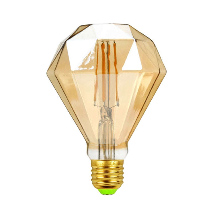 E27 Screw Port LED Vintage Light Shaped Decorative Illumination Bulb, Style: Flat Diamond Gold(22...