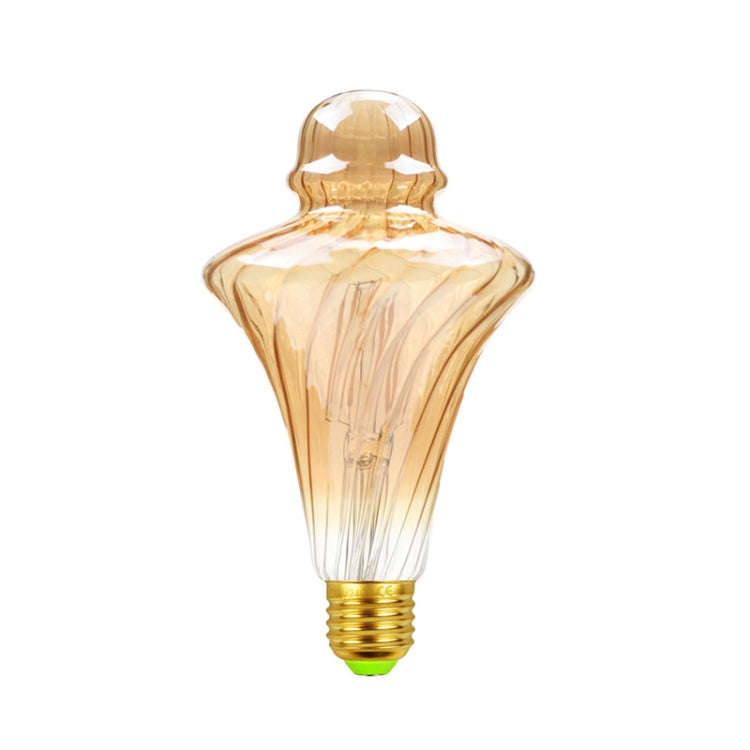 E27 Screw Port LED Vintage Light Shaped Decorative Illumination Bulb, Style: Straw Hat Gold(110V ...