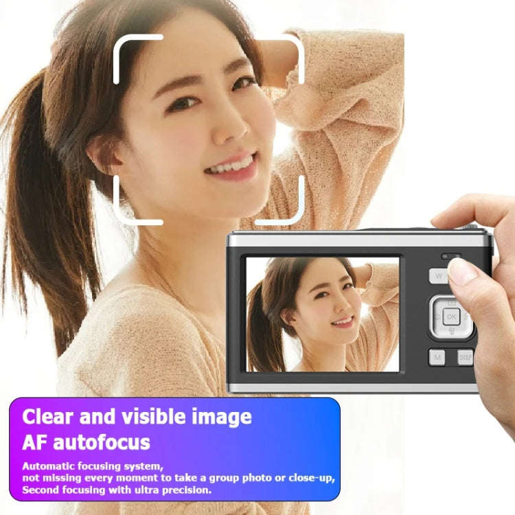 4K HD Optical Zoom Digital Camera 60MP Dual Screen Selfie Camera, No Memory(Black)