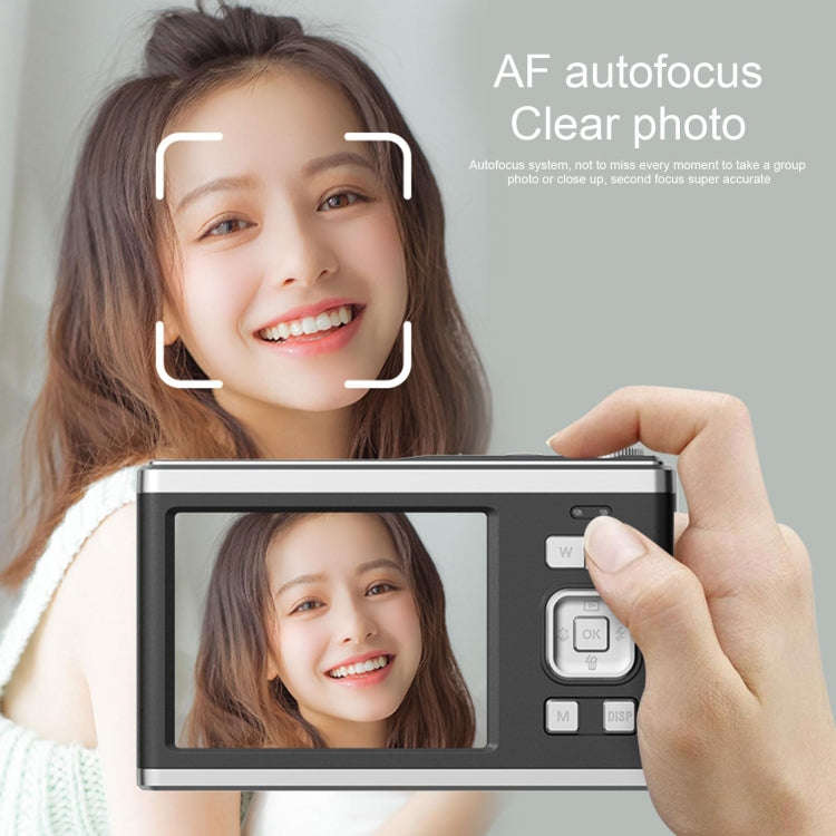 4K HD Optical Dual Lens Digital Camera 50MP Dual Screen Selfie Camera, No Memory(Black)