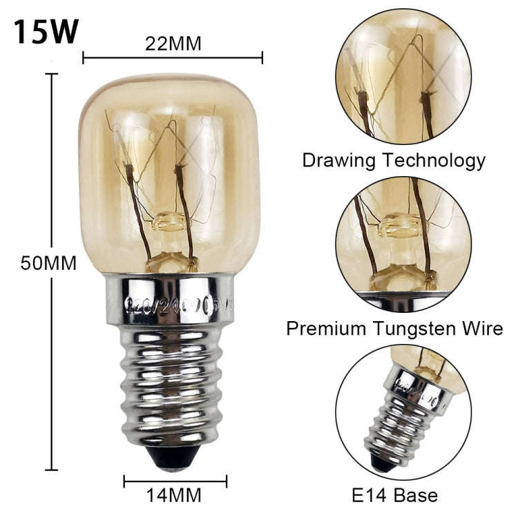 E14 Salt Crystal Lamps High Temperature Resistant Oven Light Bulb, Power: 15W Copper Nickel Plati...
