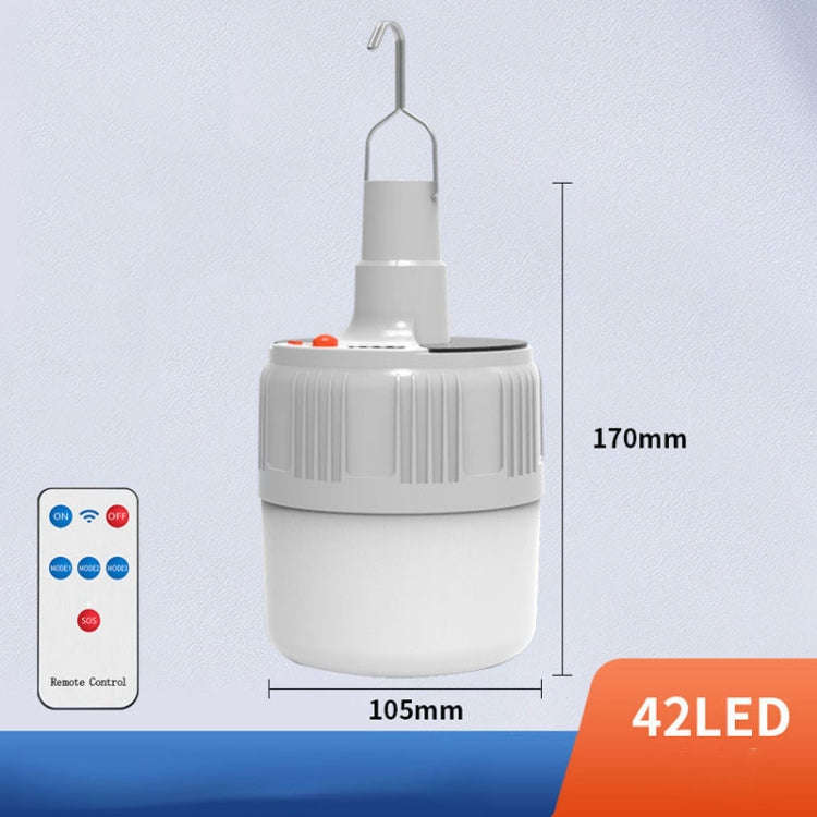 Rechargeable LED Solar Bulb Light Waterproof Night Market Stall Energy Saving Lamp, Model: 42LED ...