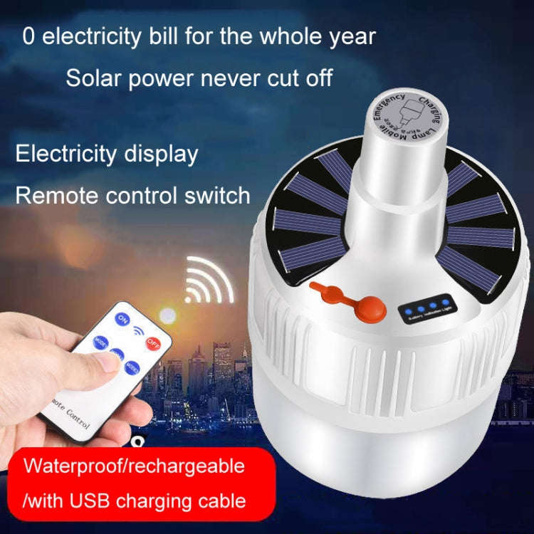 Rechargeable LED Solar Bulb Light Waterproof Night Market Stall Energy Saving Lamp, Model: 42LED