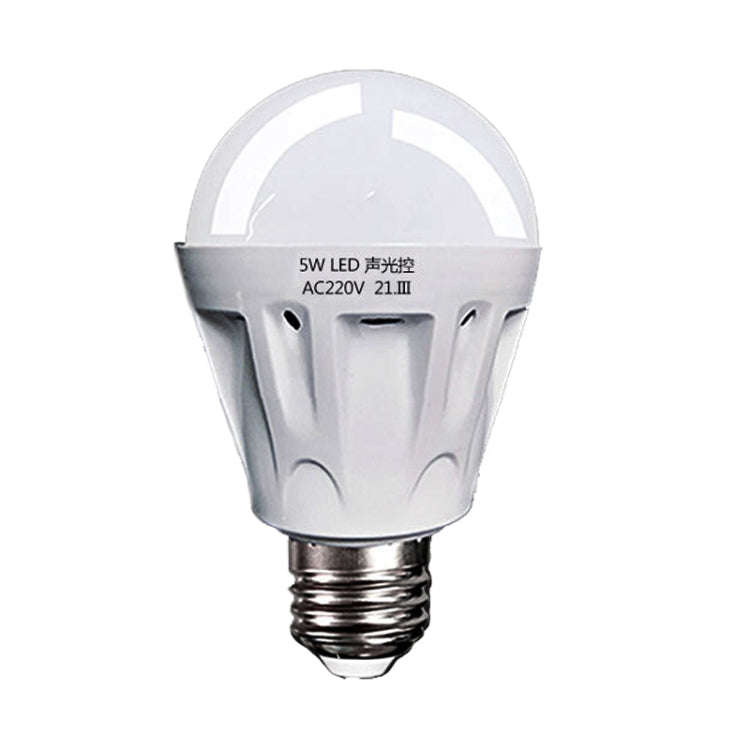 E27 LED Sound/Light Control Bulb Stair Corridor Human Body Sensor Light, Power: 5W(High-quality)
