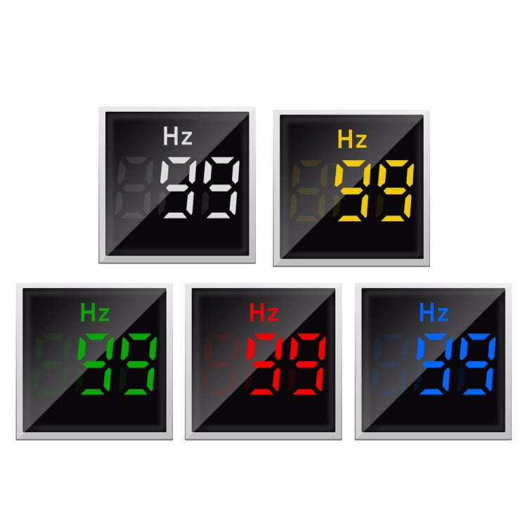 SINOTIMER ST17HZ 22mm Square LED Digital Display 50-75Hz AC Frequency Signal Indicator(01 Red)
