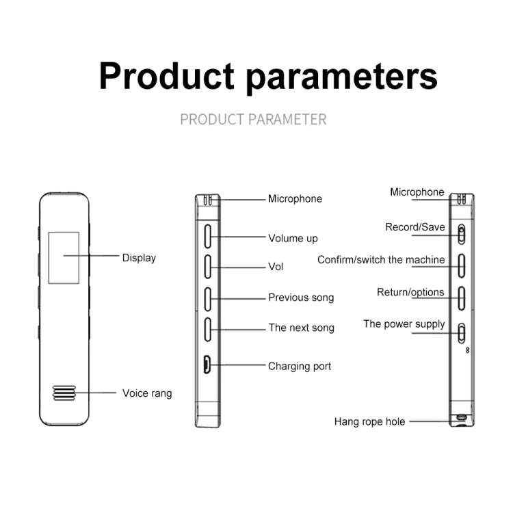 G1 0.96-Inch IPS Color Screen HD Smart Mini Noise Reduction Timer Recorder, Capacity: 8GB