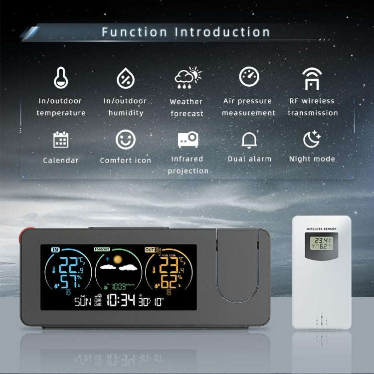 Perpetual Calendar Weather Forecast Color Screen Digital Display Projection Clock(USB)