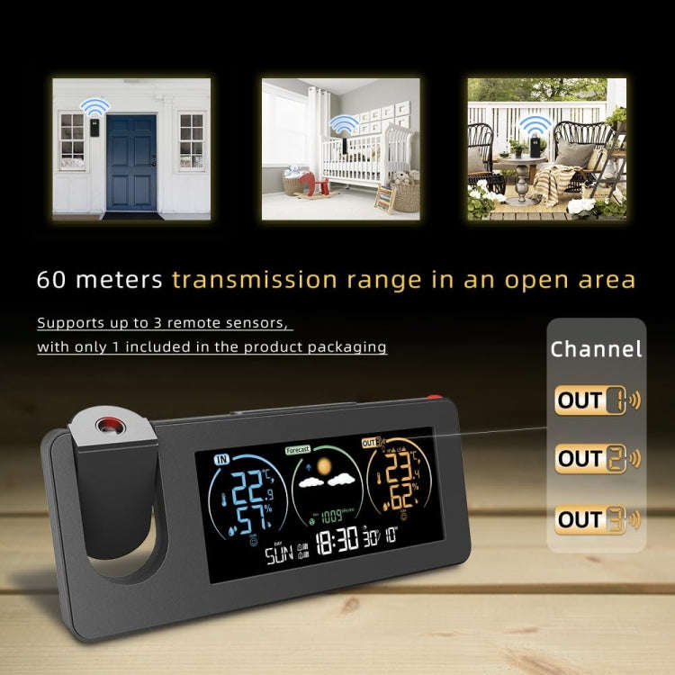 Perpetual Calendar Weather Forecast Color Screen Digital Display Projection Clock(USB)