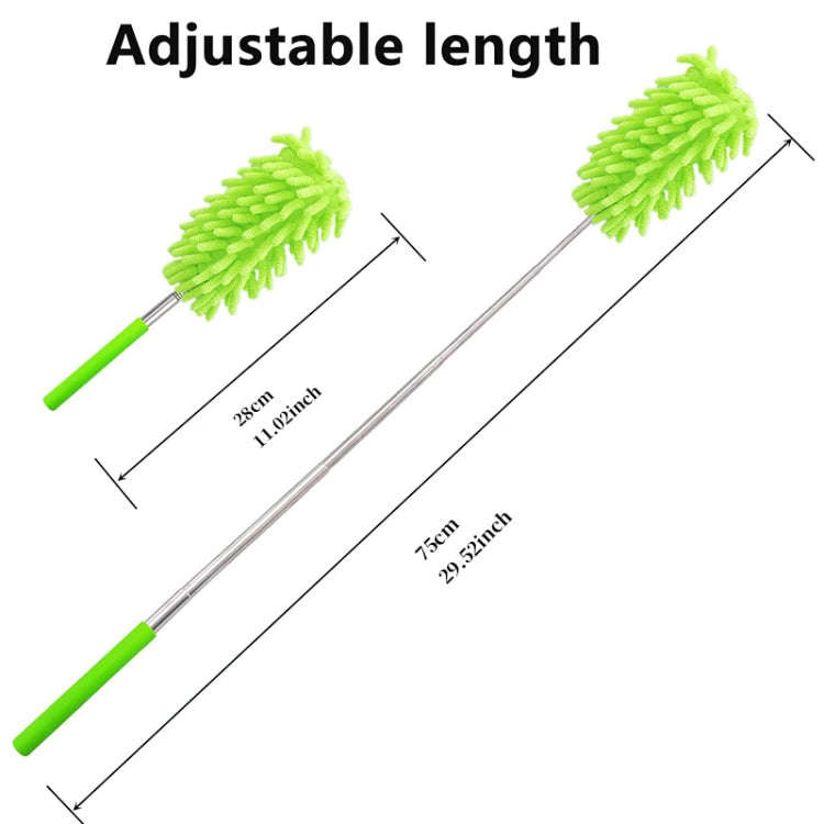 Household Telescopic Extended Stainless Steel Chenille Duster(Random Color Delivery)