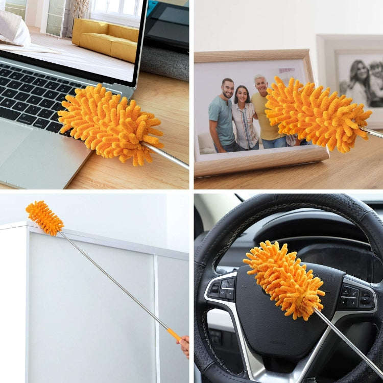 Household Telescopic Extended Stainless Steel Chenille Duster(Random Color Delivery)