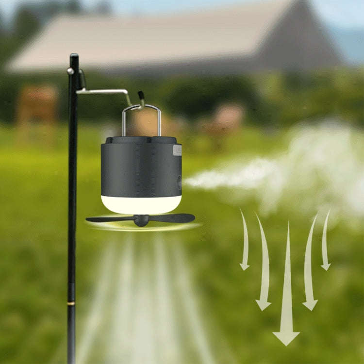 Outdoor Camping Tent Hanging Ambient Light Magnetic Spray Humidification Fan(White)