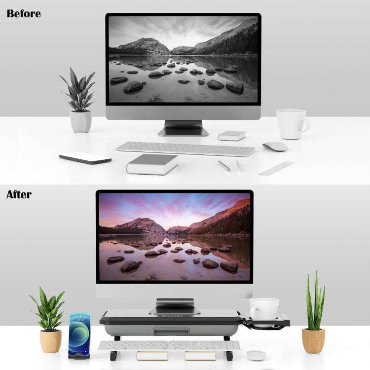 Oimaster Monitor Stand Riser Adjustable Height Laptop Bracket With Storage Drawer, Spec: Upgrade