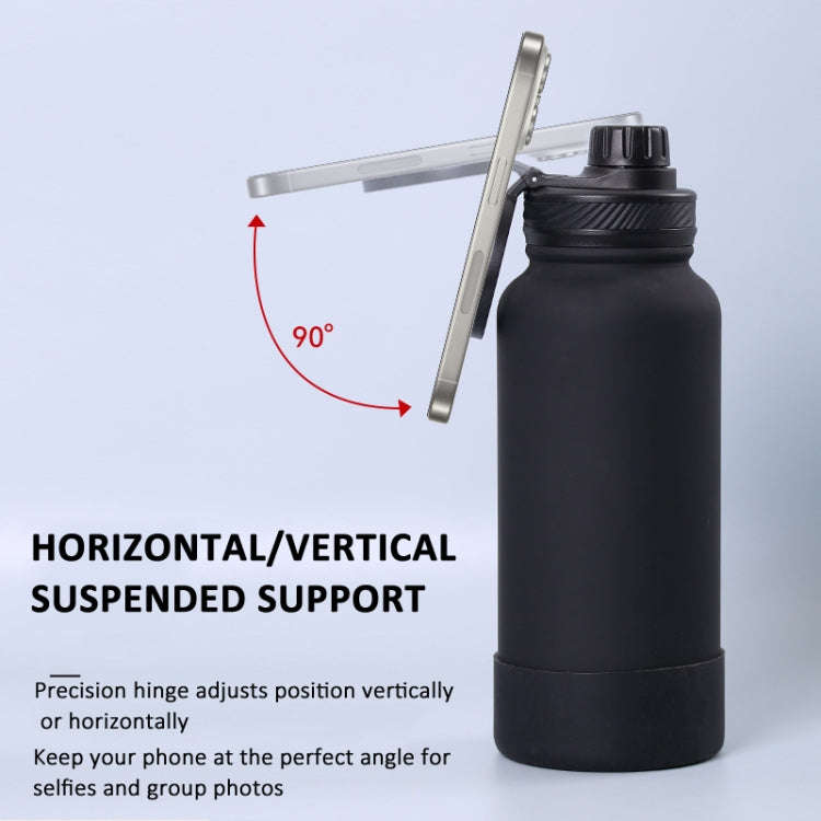 1200ml Sports Bottle With Phone Magnetic Holder Stainless Steel Thermos Cup