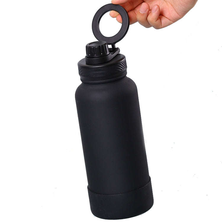 1200ml Sports Bottle With Phone Magnetic Holder Stainless Steel Thermos Cup
