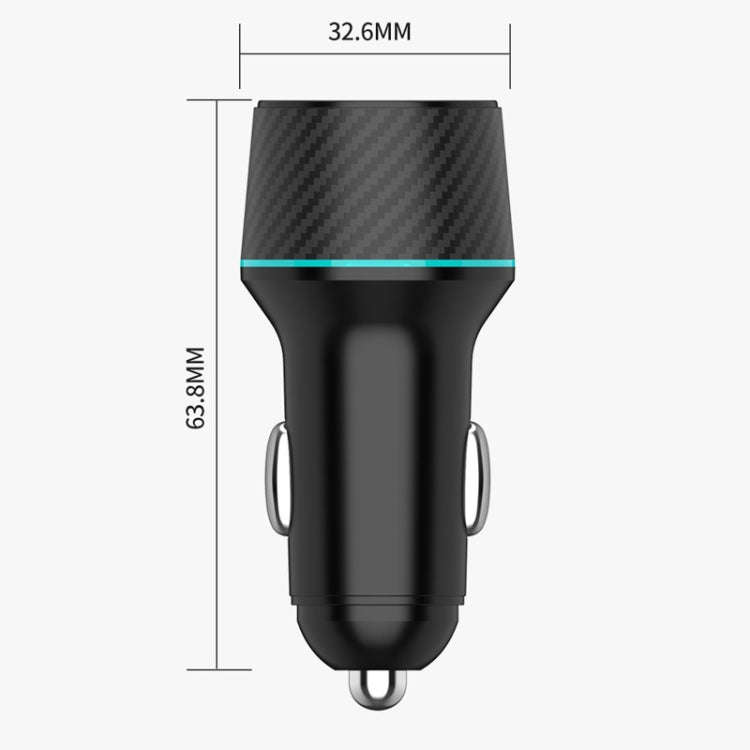 QIAKEY Dual Fast Charging Charger One To Two Cigarette Lighter, Size: TH215 43W(Black)