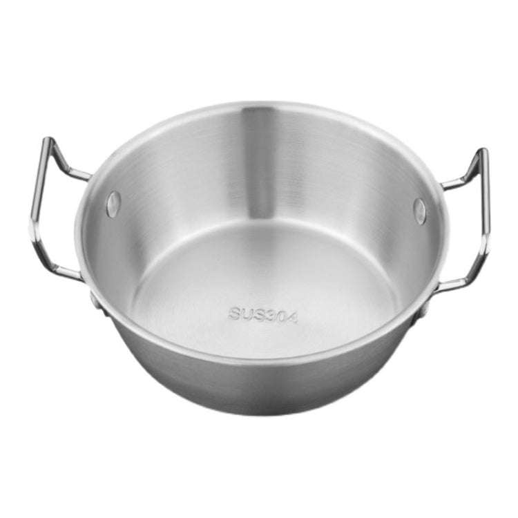 12cm 304 Stainless Steel Thickened Double Ear Soup Bowl Snack Bowl Fried Chicken Bowl(Silver)