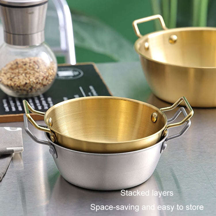 12cm 304 Stainless Steel Thickened Double Ear Soup Bowl Snack Bowl Fried Chicken Bowl(Silver)