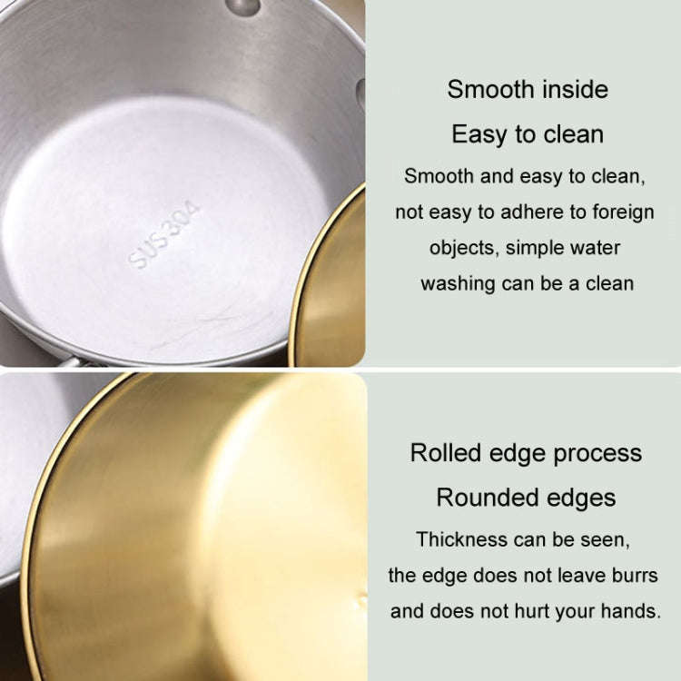 12cm 304 Stainless Steel Thickened Double Ear Soup Bowl Snack Bowl Fried Chicken Bowl(Silver)