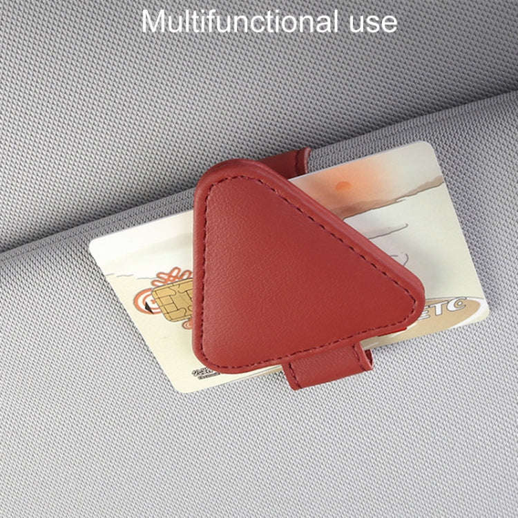 Car Eyeglasses Storage Clip Automobile Sun Visor Sunglasses Carrying Holder(Red)