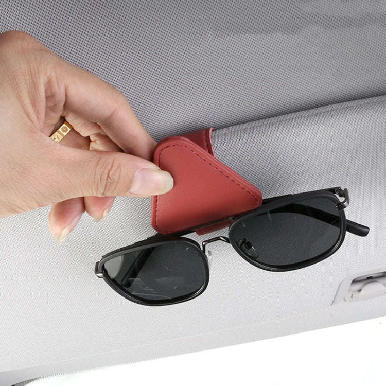 Car Eyeglasses Storage Clip Automobile Sun Visor Sunglasses Carrying Holder(Red)