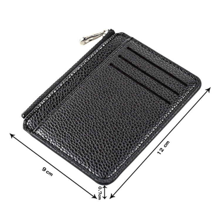 Multi-card Slot Zipper Card Holder Large Capacity Ultra-thin Coin Purse(Coffee)