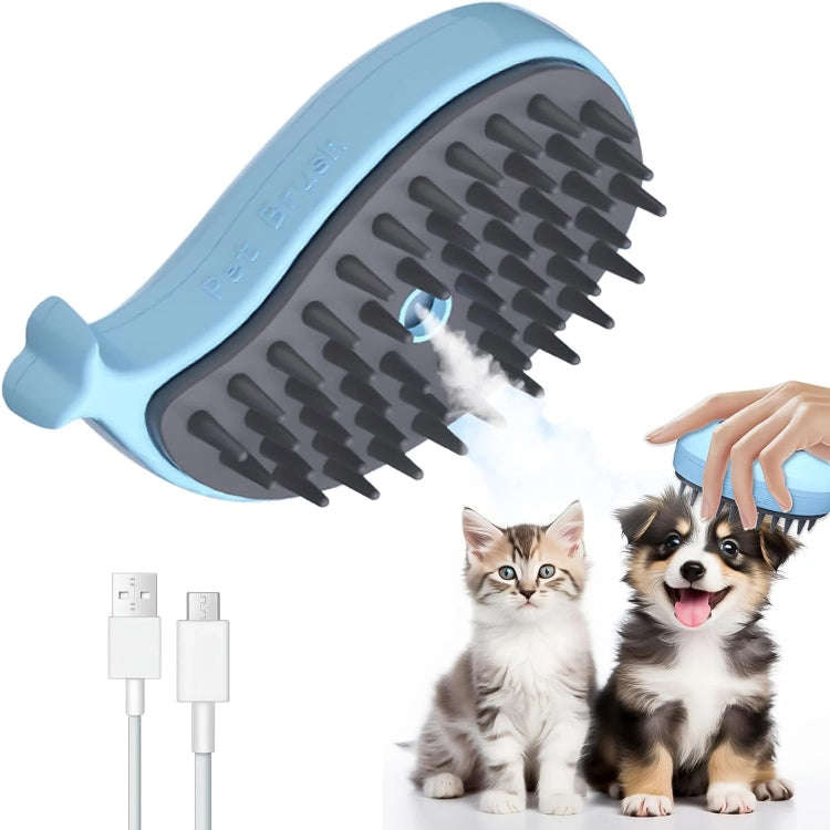 Pet Spray Steamy Brush Cat Dog Grooming Massage Comb(Whale Pink)