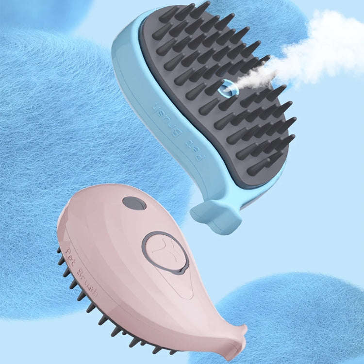 Pet Spray Steamy Brush Cat Dog Grooming Massage Comb(Whale Pink)