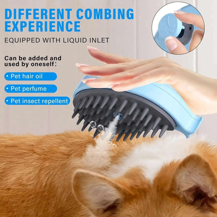 Pet Spray Steamy Brush Cat Dog Grooming Massage Comb(Whale Pink)