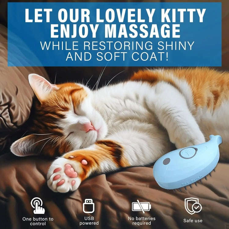 Pet Spray Steamy Brush Cat Dog Grooming Massage Comb(Whale Pink)