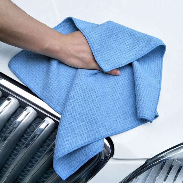 40x40cm Thickened Absorbent Honeycomb Mesh Car Wash Cleaning Towel(Sky Blue)