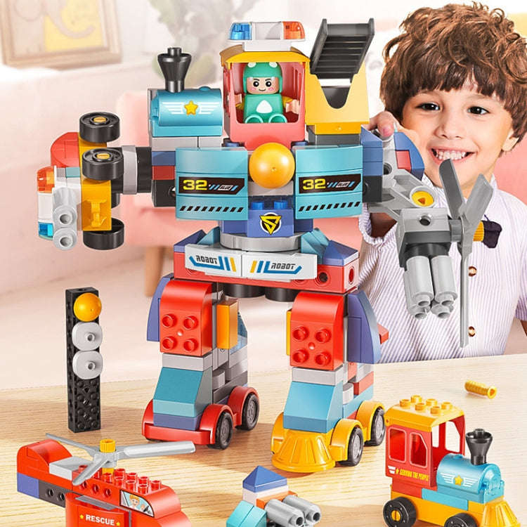 172pcs /Box Variable Robot Car Building Block Toys Children Educational Assembling Toys