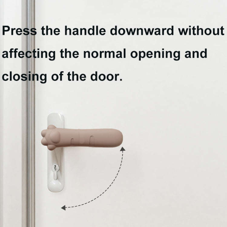Silicone Door Handle Protector Children Anti-collision Door Pads, Spec: Cat Claw-Brown