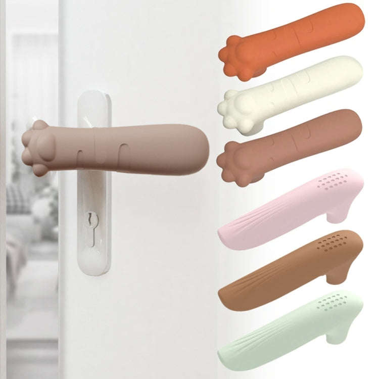 Silicone Door Handle Protector Children Anti-collision Door Pads, Spec: Cat Claw-Brown