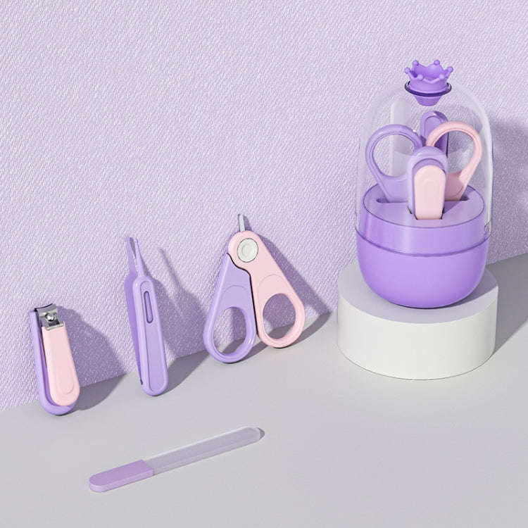 4-In-1 Infant Nails Clippers Newborn Cleaning Care Set(Purple)