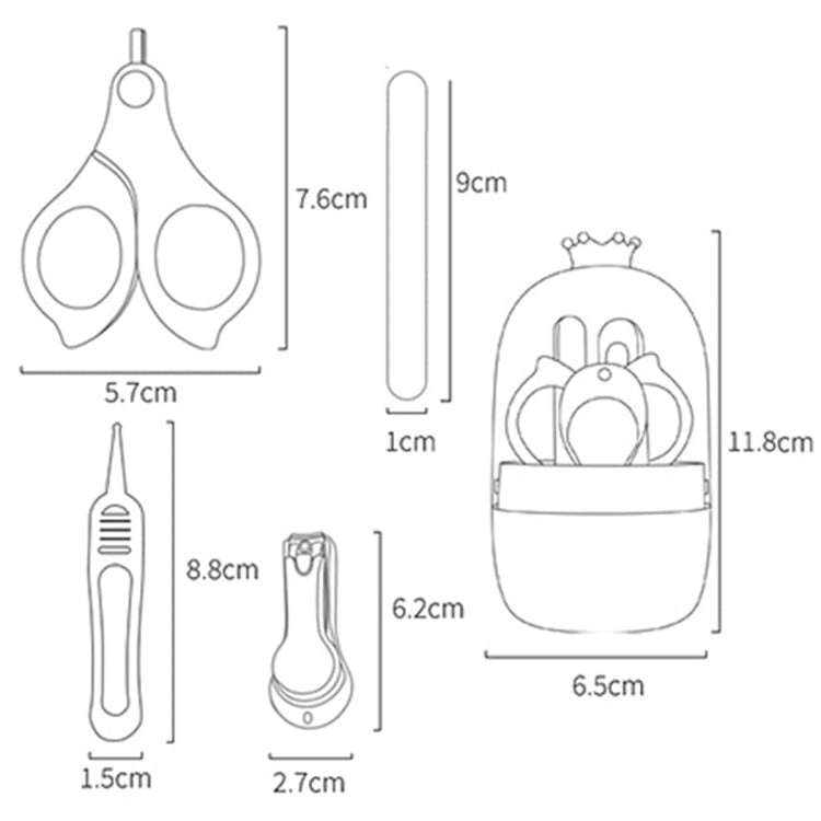 4-In-1 Infant Nails Clippers Newborn Cleaning Care Set(Purple)