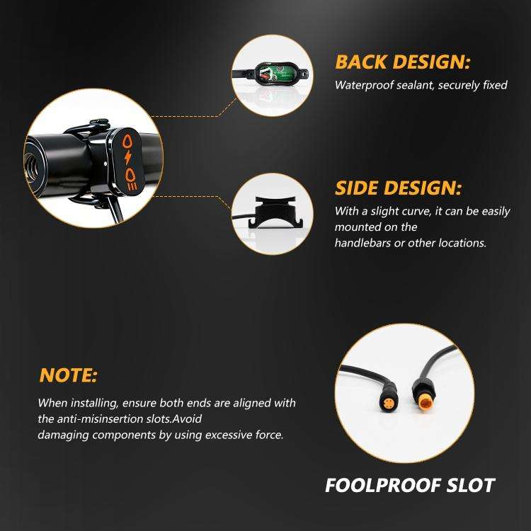 40W Motorcycle Wired Switch Integrated Waterproof Spotlight(Yellow White Light)