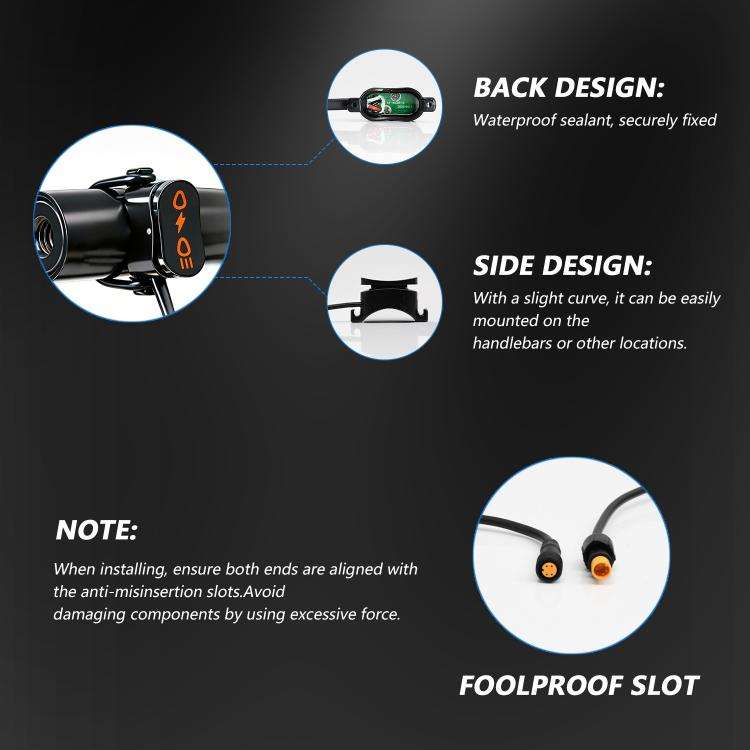 40W Motorcycle Wired Switch Integrated Waterproof Spotlight(All White)