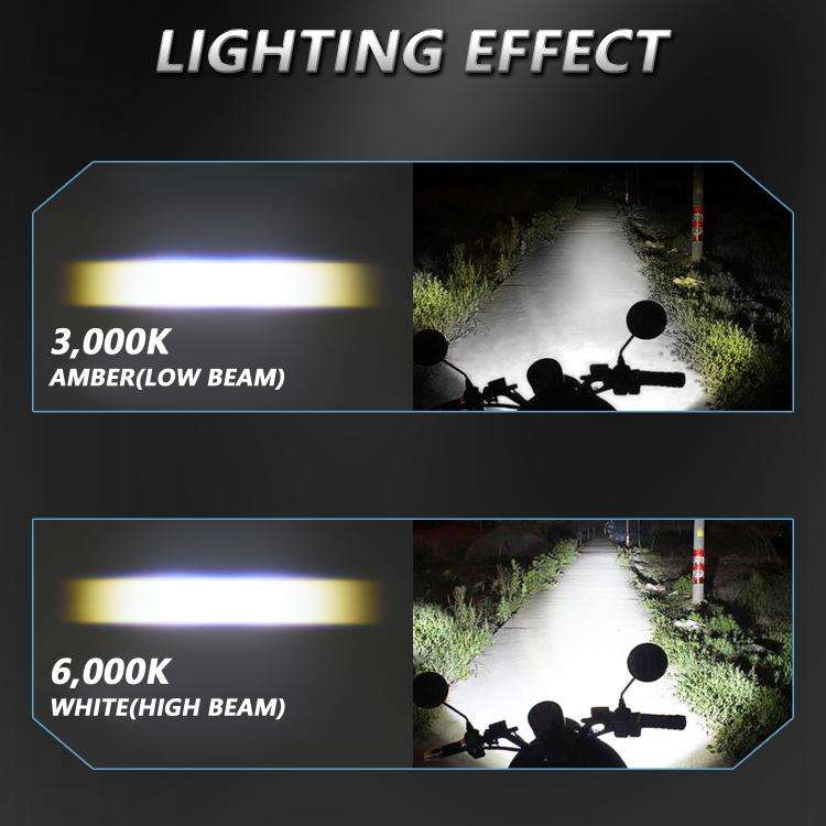 40W Motorcycle Wired Switch Integrated Waterproof Spotlight(All White)