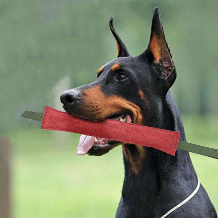 6.7 x 20cm Cowhide Training Dog Bite Stick Pet Toning Toys(Brick Red)