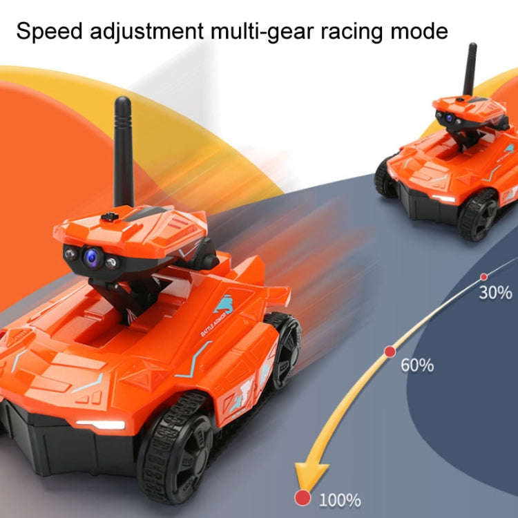 Tank Car Toys 720P HD Camera RC Car With Real-time Surveillance With Remote Controller(Orange)
