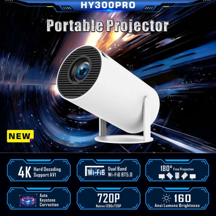 HY300 PRO Smart Projector Android 11.0 System 160 Lumen Portable Projector(UK Plug)