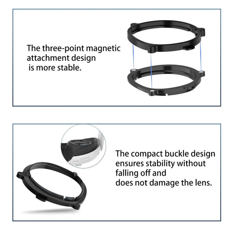For Quest 3 VR Magnetic Eyeglasses Frame, Spec: L&R Frame Black