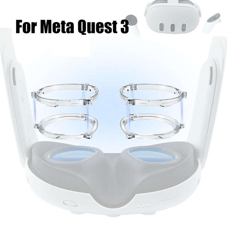 For Quest 3 VR Magnetic Eyeglasses Frame, Spec: L&R Frame Black
