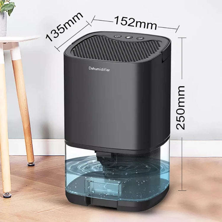 1L 36W Air Dehumidifier for Home Damp Drying Clothes with 7 colors Light UK Plug(Black)