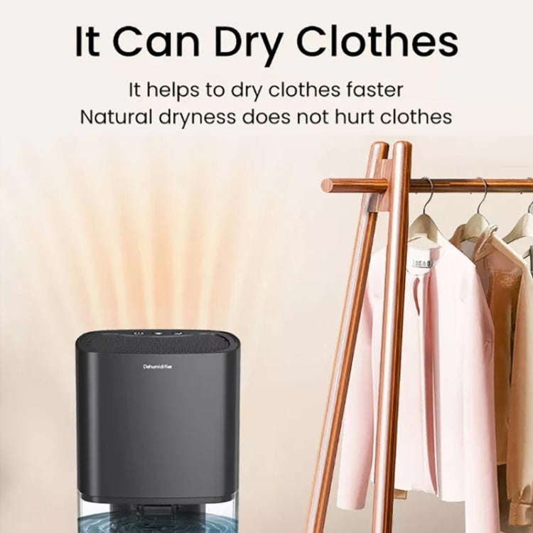 1L 36W Air Dehumidifier for Home Damp Drying Clothes with 7 colors Light UK Plug(Black)