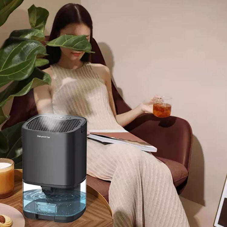 1L 36W Air Dehumidifier for Home Damp Drying Clothes with 7 colors Light UK Plug(Black)
